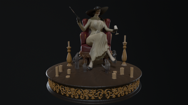 Lady Dimitrescu - Resident evil 3D Model .c4d .max .obj .3ds .fbx .stl .blend 