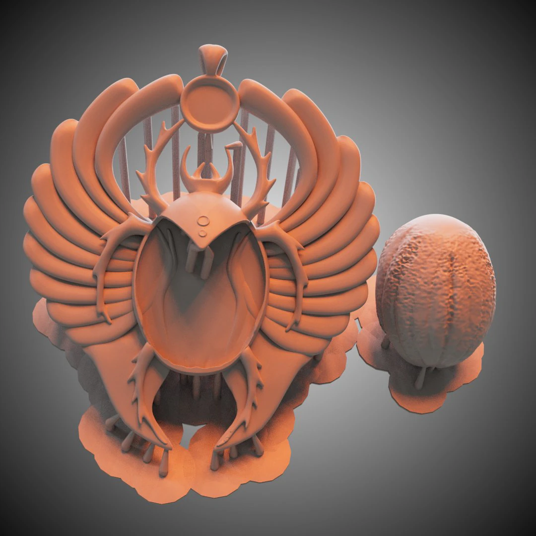Scarab beetle pendant 3D Print Model .c4d .max .obj .3ds .fbx .stl .blend 