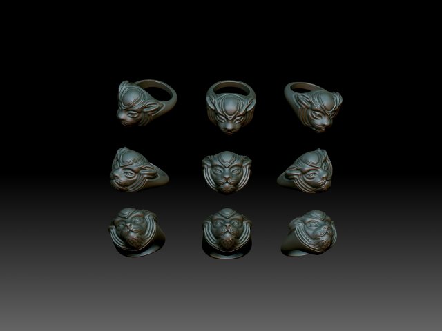 Ring cat 3D Принт Модель .c4d .max .obj .3ds .fbx .stl .blend 