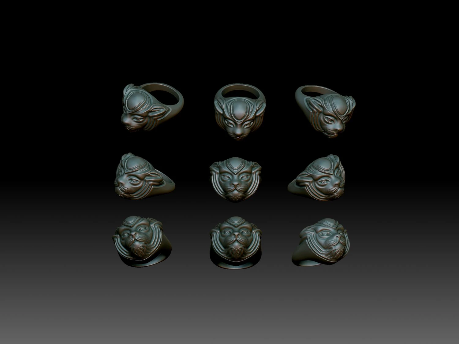 Ring cat 3D Print Model .c4d .max .obj .3ds .fbx .stl .blend