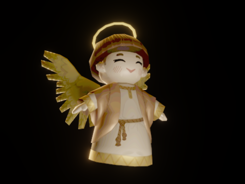 लिटिल लो-पॉली एंजल 3D मॉडल