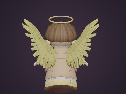 लिटिल लो-पॉली एंजल 3D मॉडल