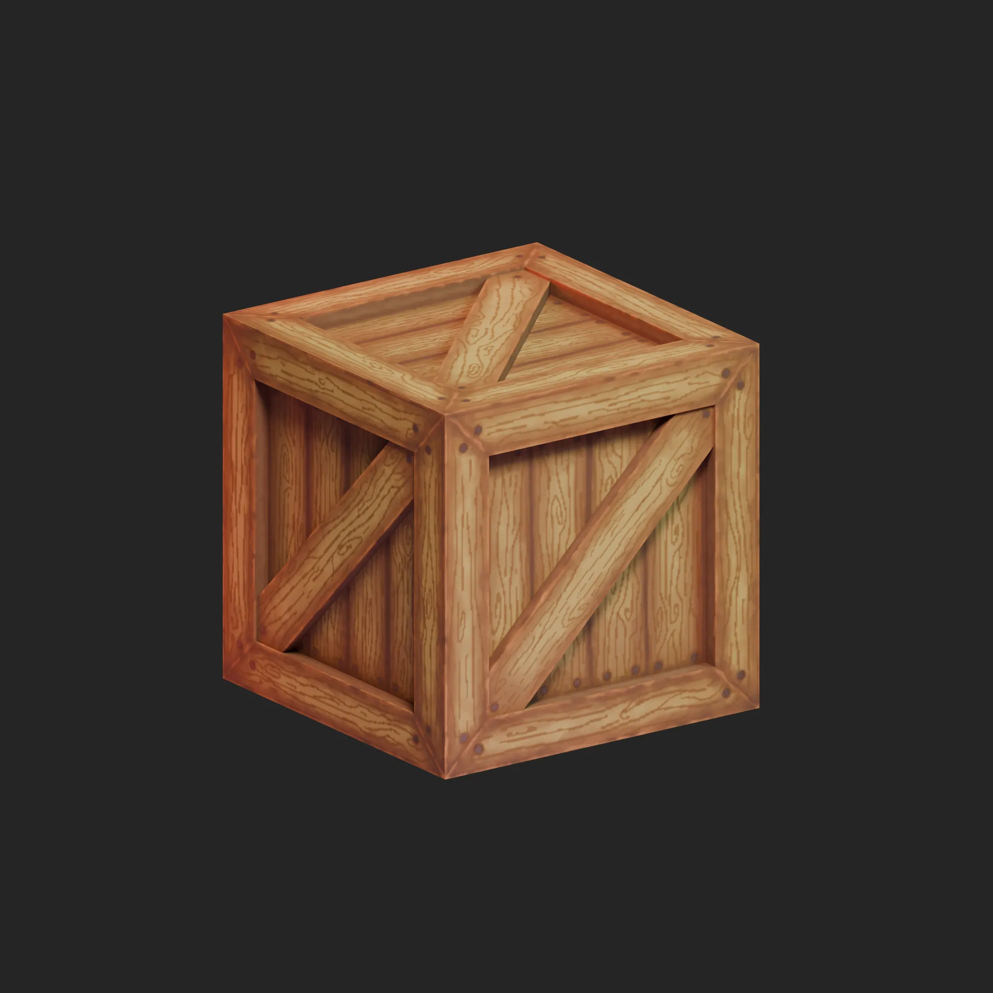 Stilisierte Holzkiste 3D Modell .c4d .max .obj .3ds .fbx .stl .blend 