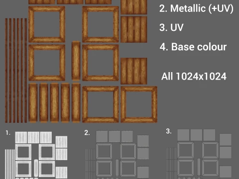 Stilisierte Holzkiste 3D Modell