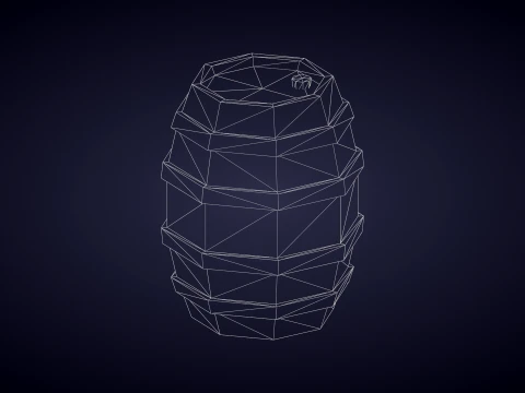 Stylized wooden barrel 3D Model