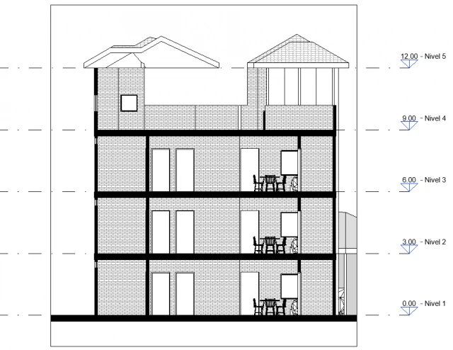 Departemen tiga piso dengan azotea Model 3D .c4d .max .obj .3ds .fbx .stl .blend 
