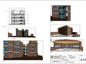 Departemen tiga piso dengan azotea Model 3D