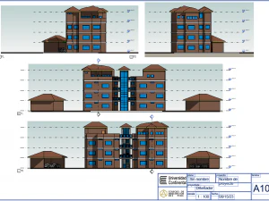 Departemen tiga piso dengan azotea Model 3D