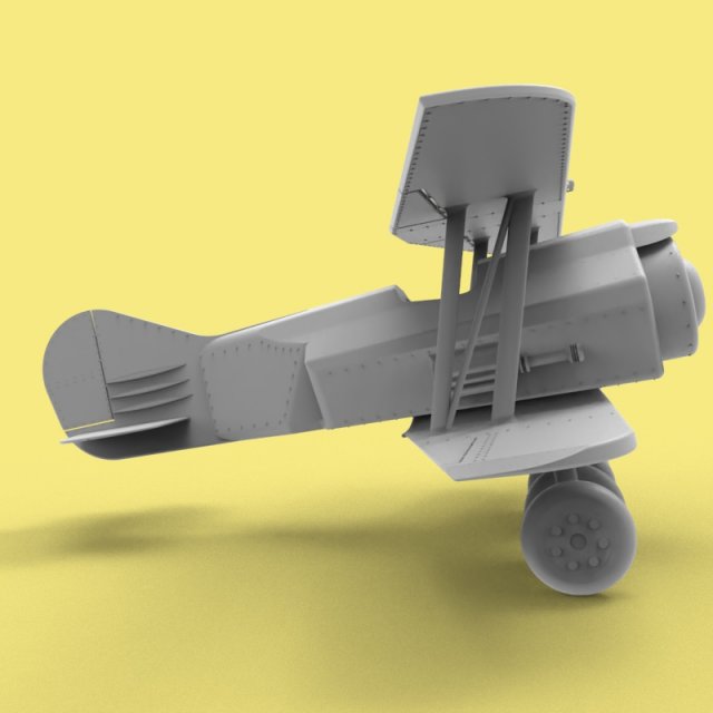 Jet Biplane 3D print model 3Dプリントモデル .c4d .max .obj .3ds .fbx .stl .blend 