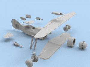 Jet Biplane 3D print model 3Dプリントモデル