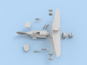 Jet Biplane 3D print model 3Dプリントモデル
