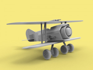 Jet Biplane 3D print model 3Dプリントモデル
