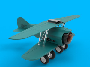 Jet Biplane 3D print model 3Dプリントモデル
