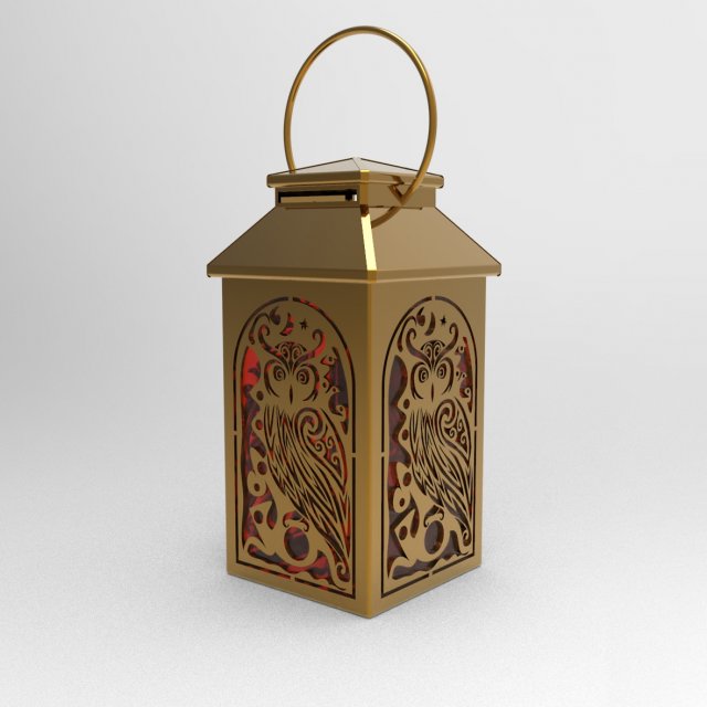 Owl lantern design 3D 프린트 모델 .c4d .max .obj .3ds .fbx .stl .blend 