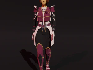 Low poly character woman the Dancer 3D Model