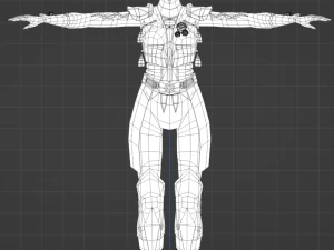Low poly character woman the Dancer 3D Model