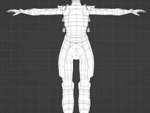 Low poly character woman the Dancer 3D Model