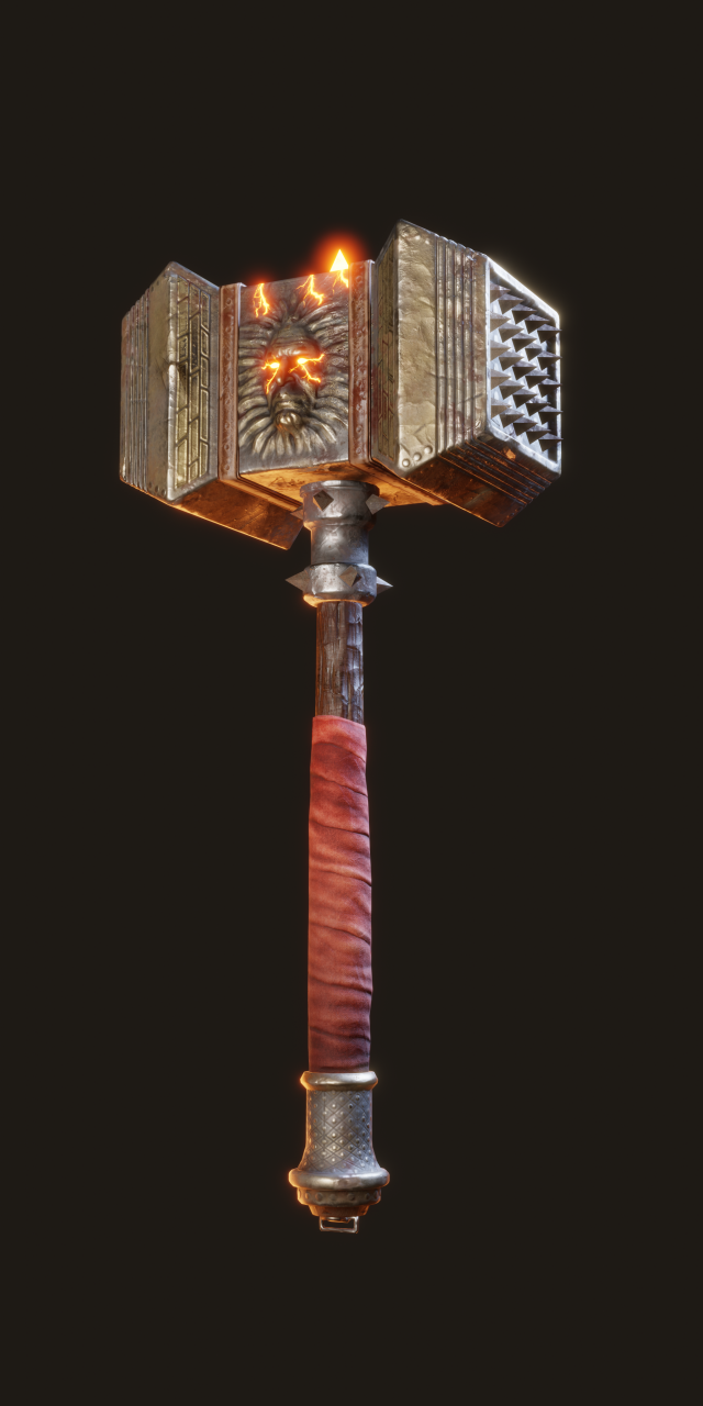 Battle Hammer 3D Model .c4d .max .obj .3ds .fbx .stl .blend 