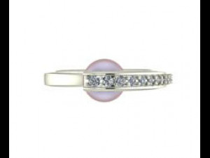 Ring with pearl 3D 프린트 모델