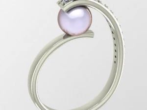 Ring with pearl 3D Print Model