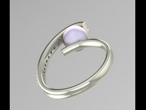 Ring with pearl 3D 프린트 모델
