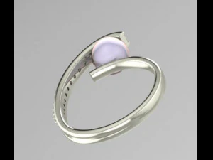 Ring with pearl 3D Print Model