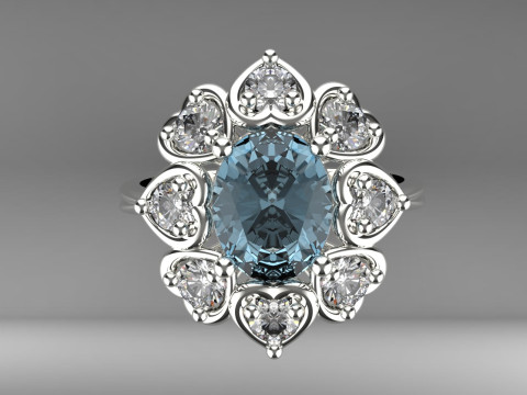 Acquamarine ring Modelo de Impressão 3D