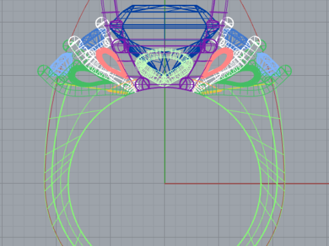 Two-tone ring with emerald-cut stone 3D Print Model