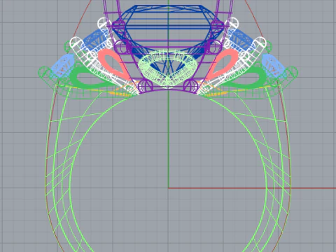 Two-tone ring with emerald-cut stone 3D Print Model