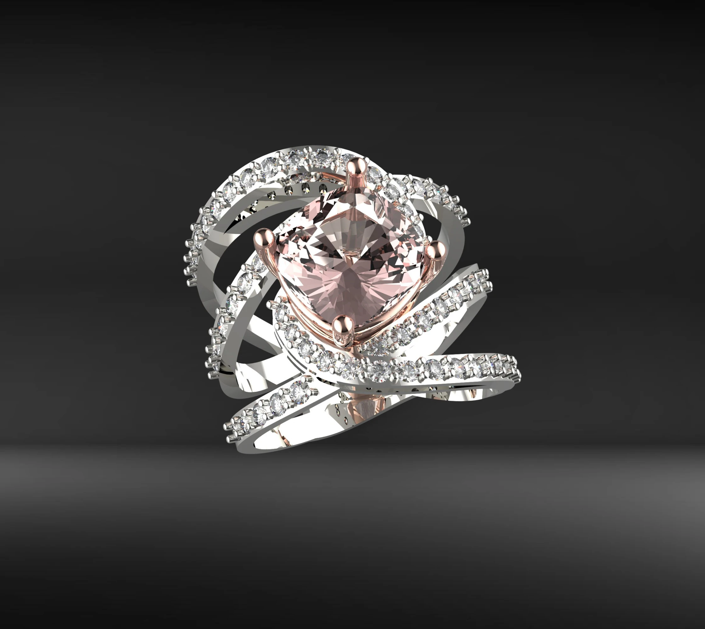 Braiding ring 3D Print Model .c4d .max .obj .3ds .fbx .stl .blend 