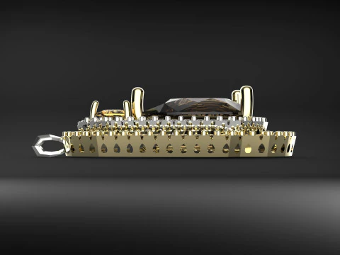 Central fum quartz pendant and Citrino quartz 3D Print Model