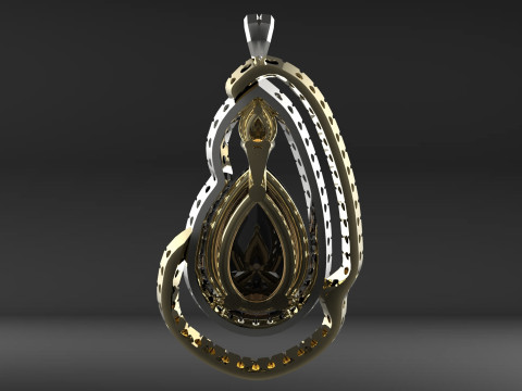 Central fum quartz pendant and Citrino quartz 3Dプリントモデル