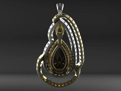 Central fum quartz pendant and Citrino quartz 3D Print Model