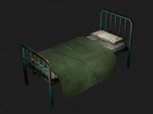 Old bed hospital 3D 모델