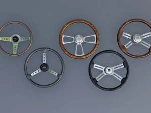 Vintage Steering Wheels 3D Model
