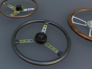 Vintage Steering Wheels 3D Modell