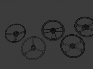 Vintage Steering Wheels 3D Modell