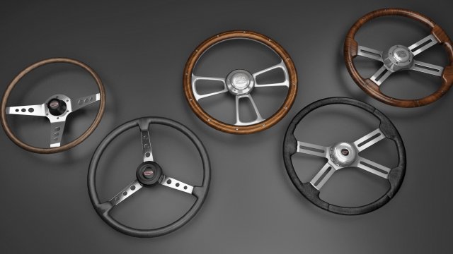 Vintage Steering Wheels 3D Modell .c4d .max .obj .3ds .fbx .stl .blend 