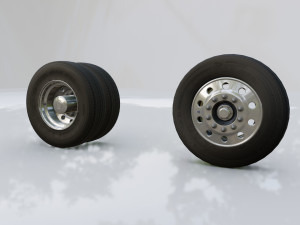 Heavy Duty Truck Wheels and Tires 3D 模型