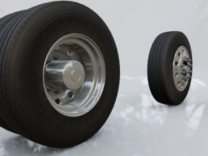 Heavy Duty Truck Wheels and Tires 3D 模型