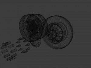 Heavy Duty Truck Wheels and Tires 3D 模型