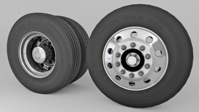 Heavy Duty Truck Wheels and Tires 3D 模型 .c4d .max .obj .3ds .fbx .stl .blend 