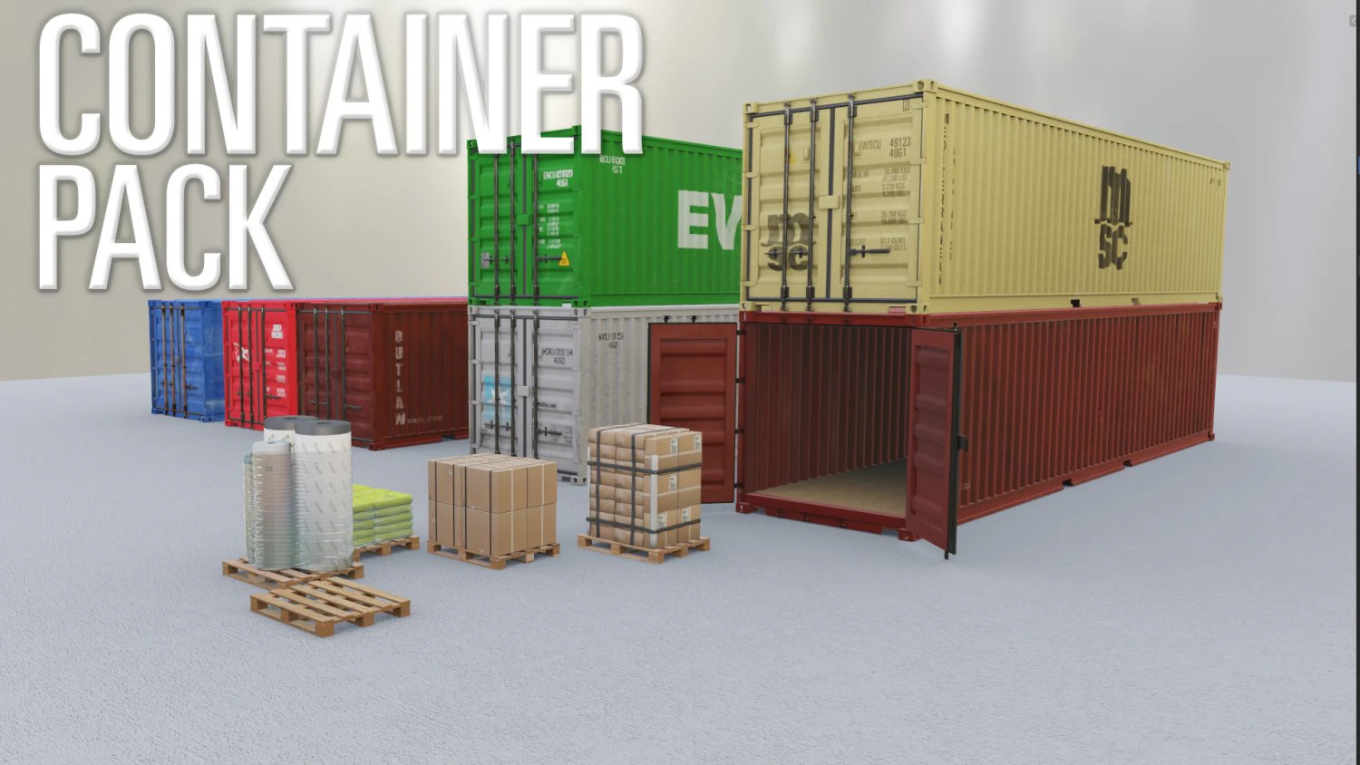 Konteyner Paketi 3D Model .c4d .max .obj .3ds .fbx .stl .blend 