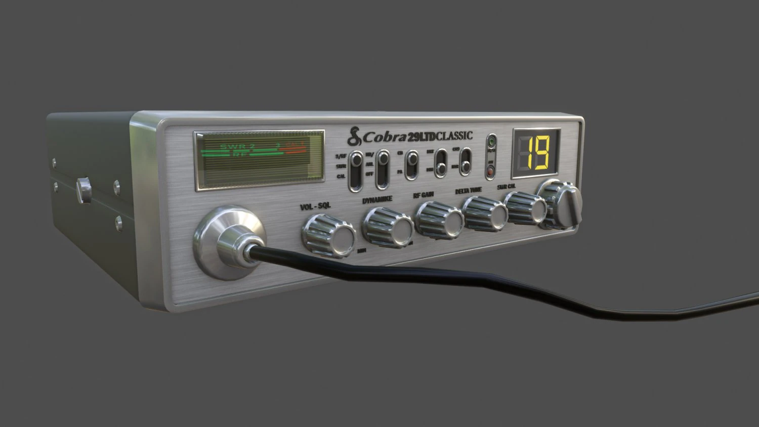 Cobra CB Radio 3D Model .c4d .max .obj .3ds .fbx .stl .blend 