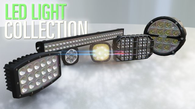 LED Lights Collection Model 3D .c4d .max .obj .3ds .fbx .stl .blend 
