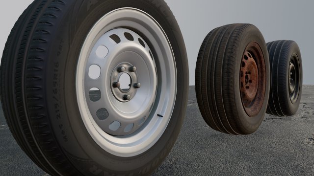 Steel Wheels 3D 모델 .c4d .max .obj .3ds .fbx .stl .blend 