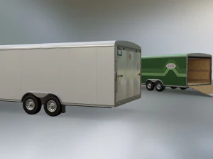 Car and Multi Purpose Enclosed Trailer 3D Model