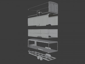 Car and Multi Purpose Enclosed Trailer Model 3D