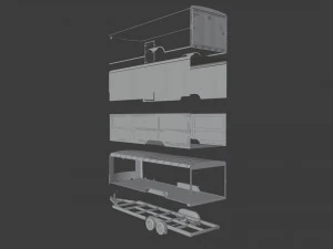 Car and Multi Purpose Enclosed Trailer 3D Model