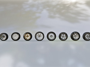Collection of Wheels and Tires 3D Модель